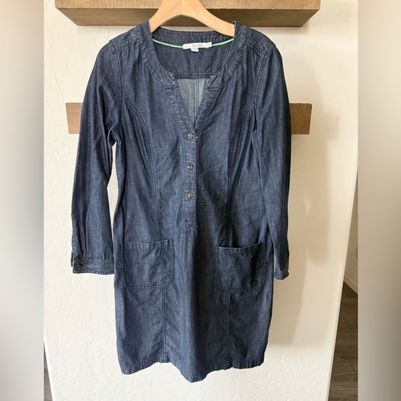 Boden|Denim chambray button down shirt dress with front pockets,long sleeve••• - Picture 12 of 13